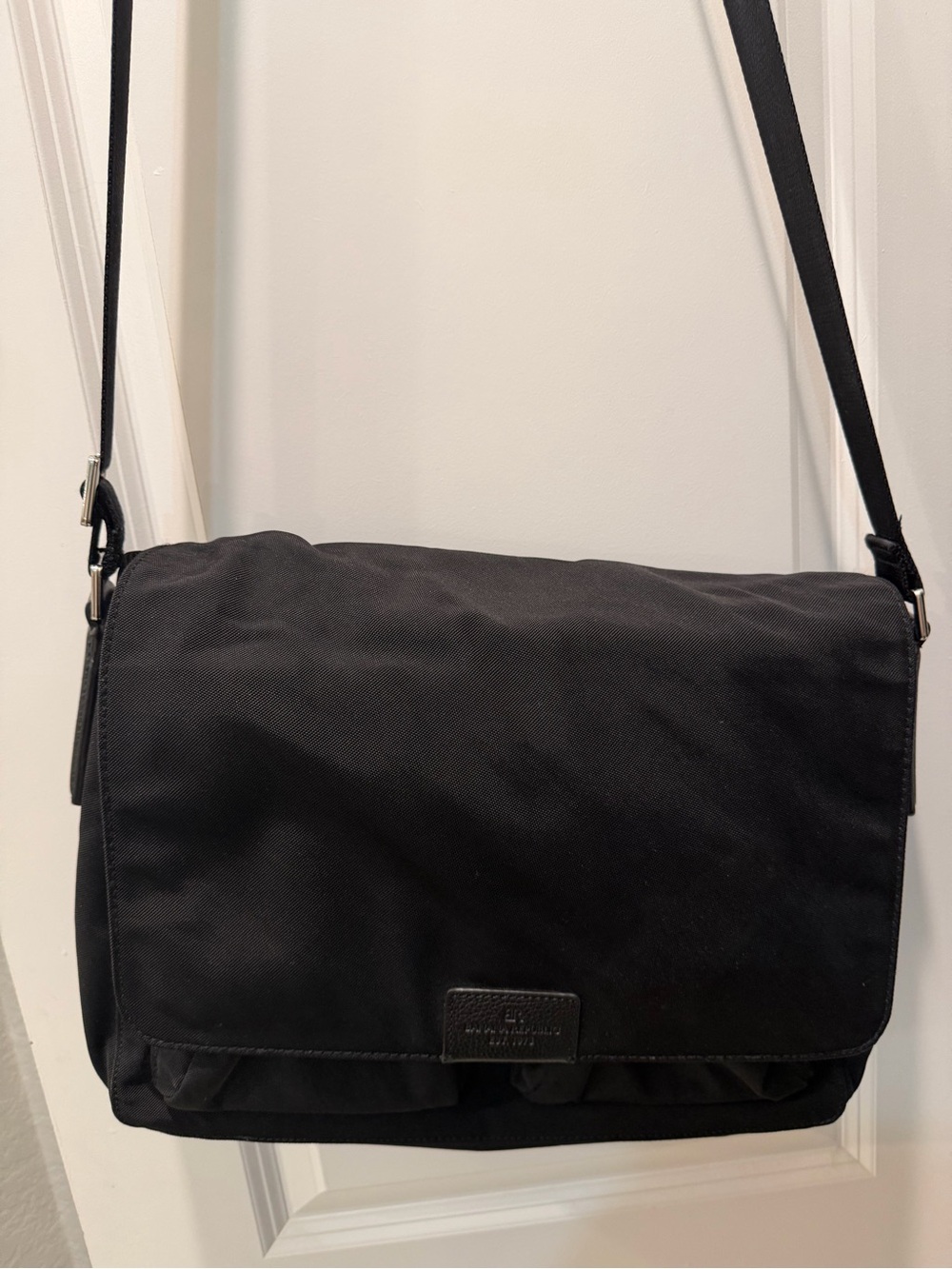 Banana Republic Black Canvas Messenger Bag